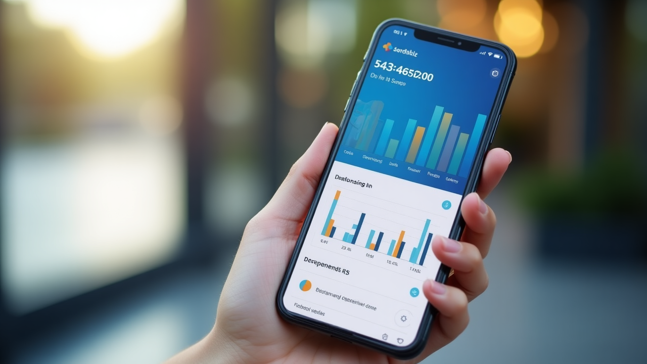Aplicación móvil monitorizando uso de datos